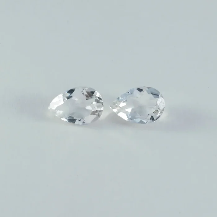 Crystal Quartz 1PC Chunky 12×16 MM Pear Faceted White Splendid Semi Precious Gems