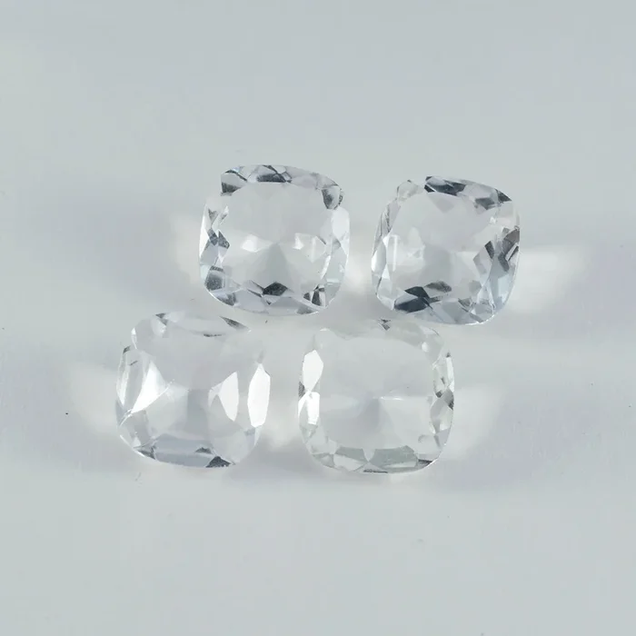 Crystal Quartz 1PC Chunky 13×13 MM Cushion Faceted White Natural Semi Precious Loose Gemstone