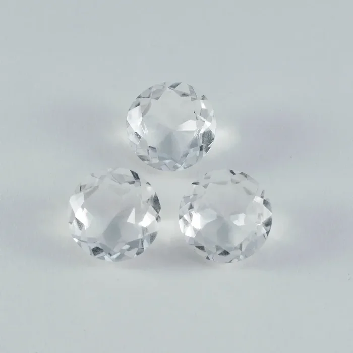 Crystal Quartz 1PC Chunky 14×14 MM Round Faceted White Genuine Semi Precious Loose Gemstones
