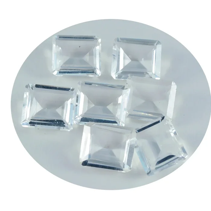 Crystal Quartz 1PC Large 8×12 MM Emerald Faceted White Genuine Semi Precious Loose Gemstones