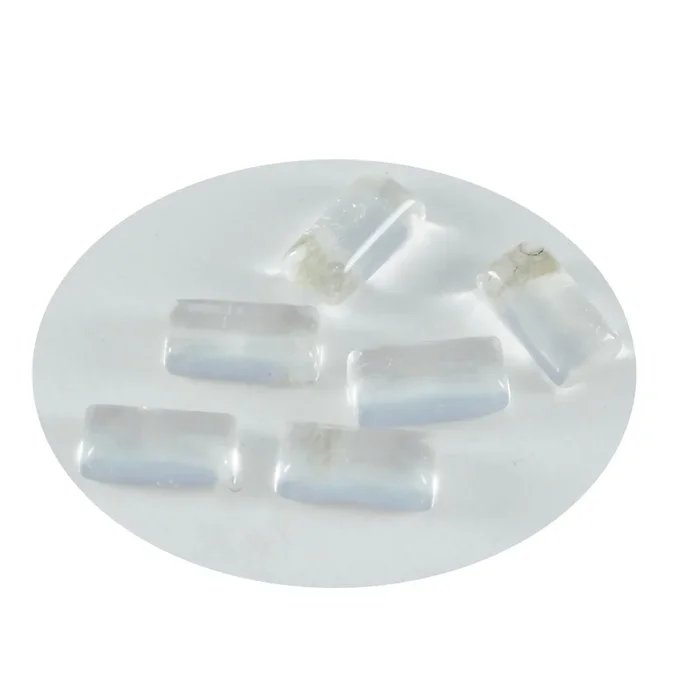 Crystal Quartz 1PC Small 5×10 MM Baguette Cabochon White Splendid semi Precious Gems