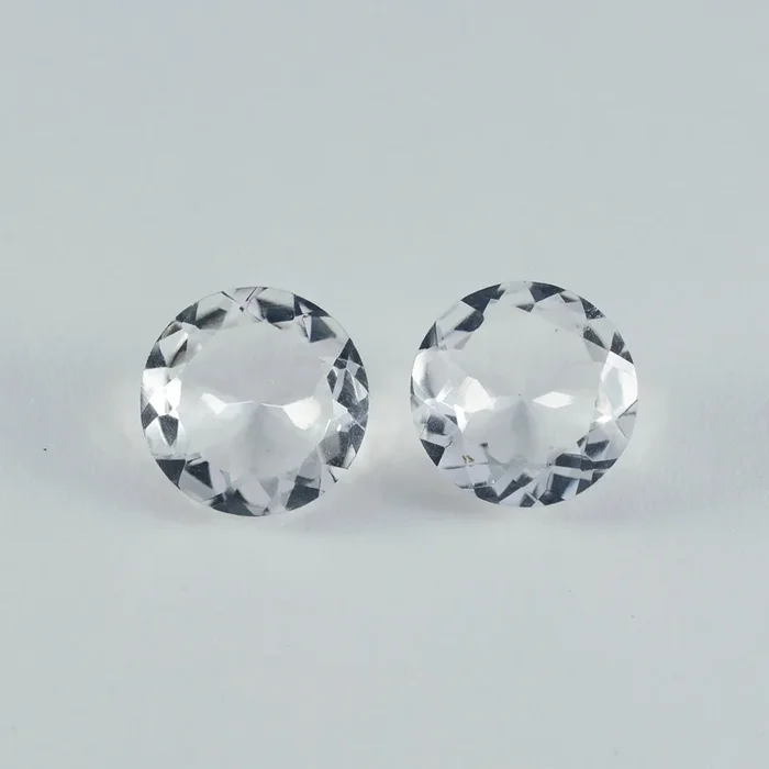 Crystal Quartz 1PC Small 7×7 MM Round Faceted White Splendid Semi Precious Gems