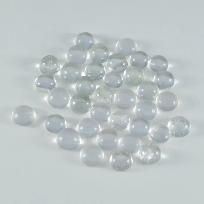 Crystal Quartz 1PC Tiny 6×6 MM Round Cabochon White Splendid semi Precious Loose Gemstone