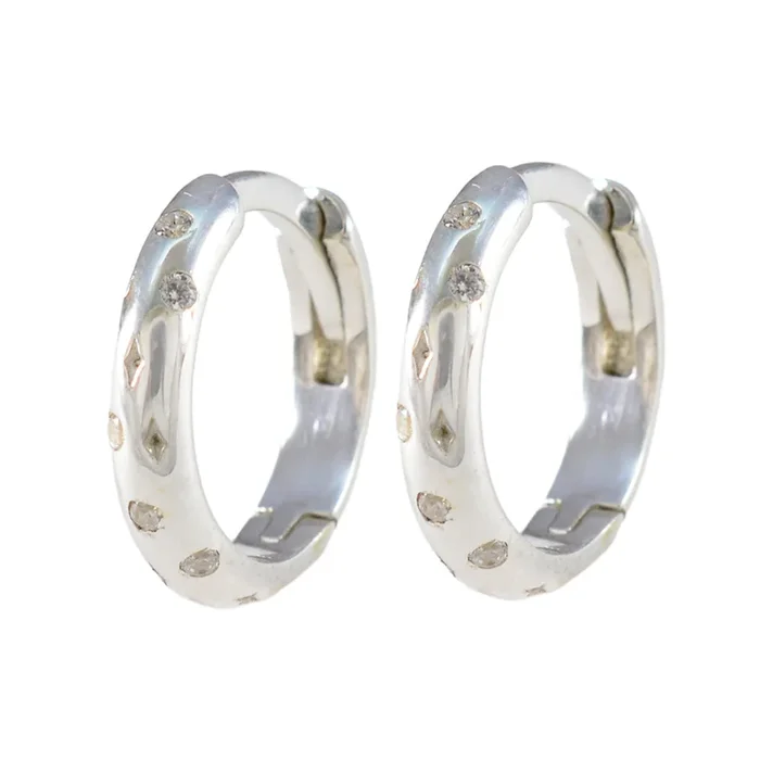 Cubic Zirconia American María multiple Stud White 925 Silver Earring