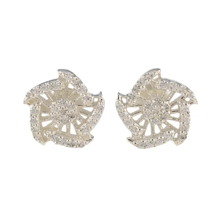 Cubic Zirconia American Micaela multiple Stud White Silver Earring