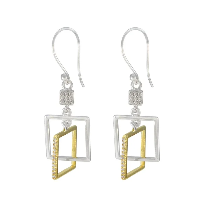 Cubic Zirconia Egyptian Alejandra multiple Dangle White 925 Sterling Silver Earring