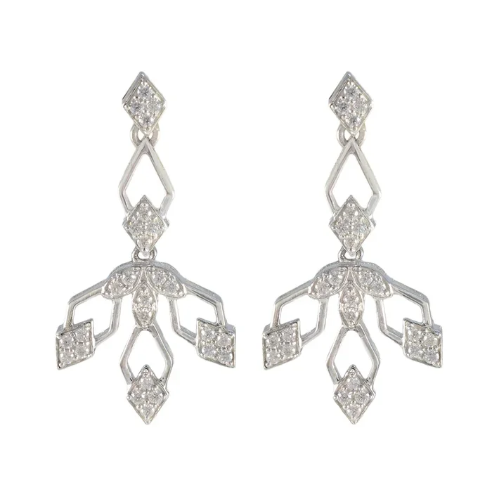 Cubic Zirconia Indian Kristine multiple Stud White Silver Earring
