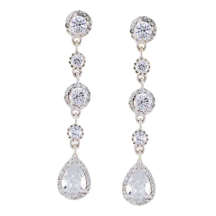 Cubic Zirconia Indian Siti multiple Stud White 92.5 Silver Earring