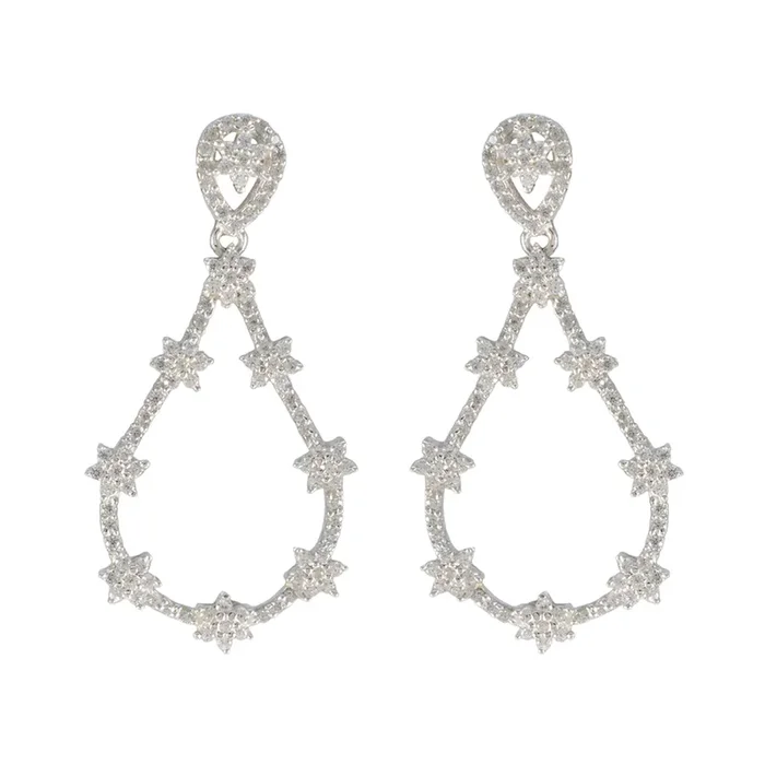 Cubic Zirconia Japanese Andrea multiple Stud White 925 Silver Earring