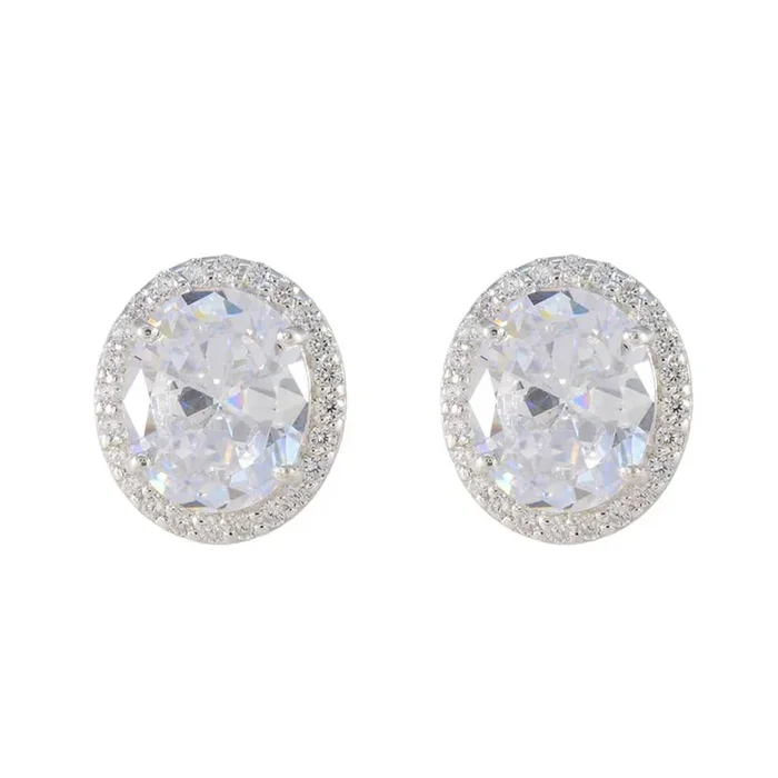 Cubic Zirconia Russian Grace multiple Stud White 925 Sterling Silver Earring