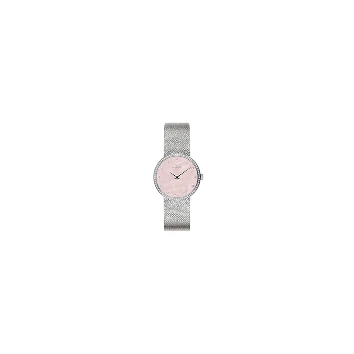 D de Dior Satine quartz watch steel mother-of-pearl diamond 36 mm – Lepage