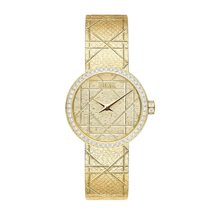 D my Dior watch quartz canework dial gold diamonds CD04115X1251 | LEPAGE