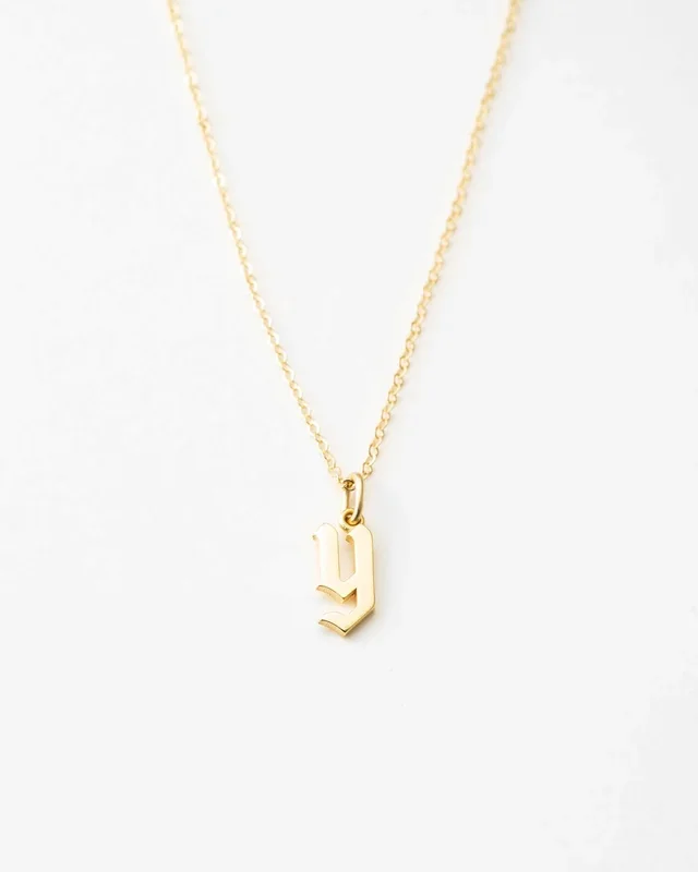 Dainty Gothic Initial Necklace