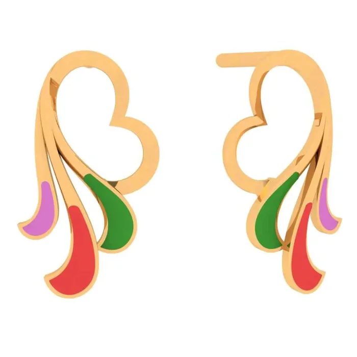 Dainty Heart 18k Gold Stud Earrings