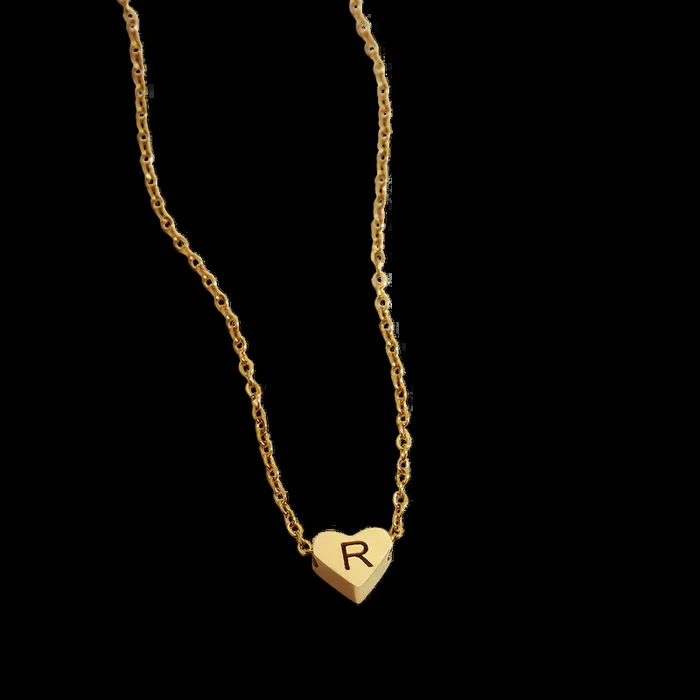 Dainty Heart Initial Necklace