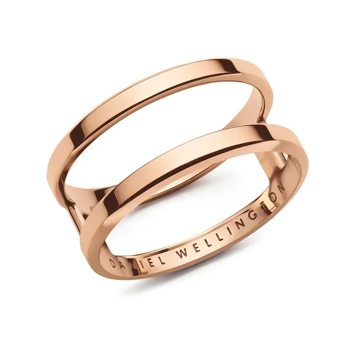 Daniel Wellington Rose Gold Plated Stainless Steel Elan Dual Ring Size “N”