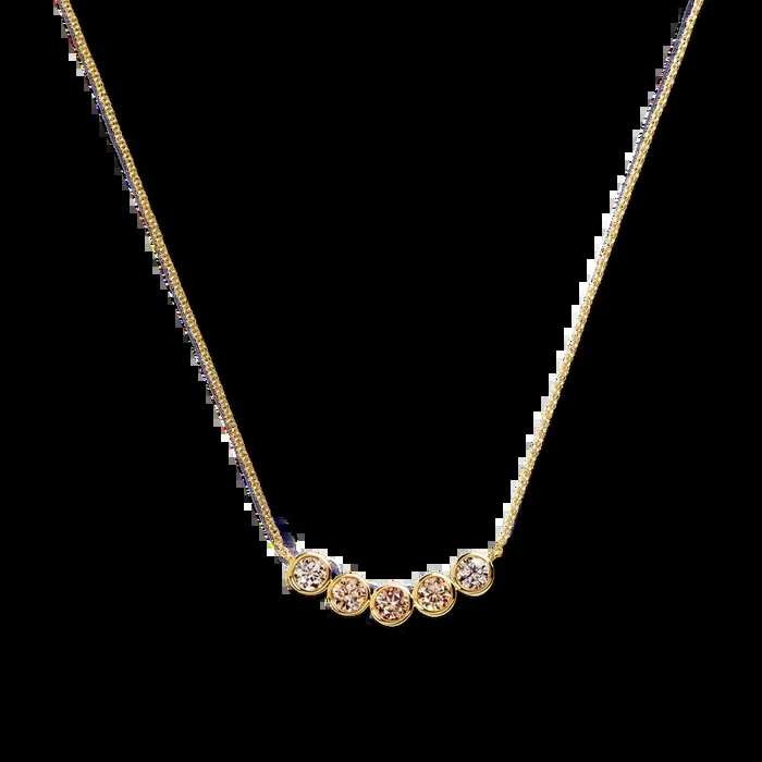 Desert Diamond Curved Bar Necklace