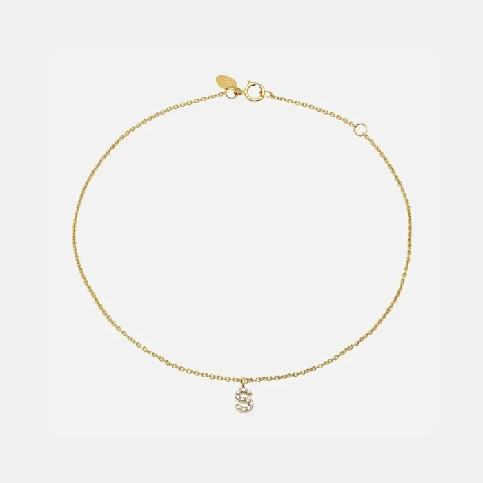 Diamond Mini Initial Anklet