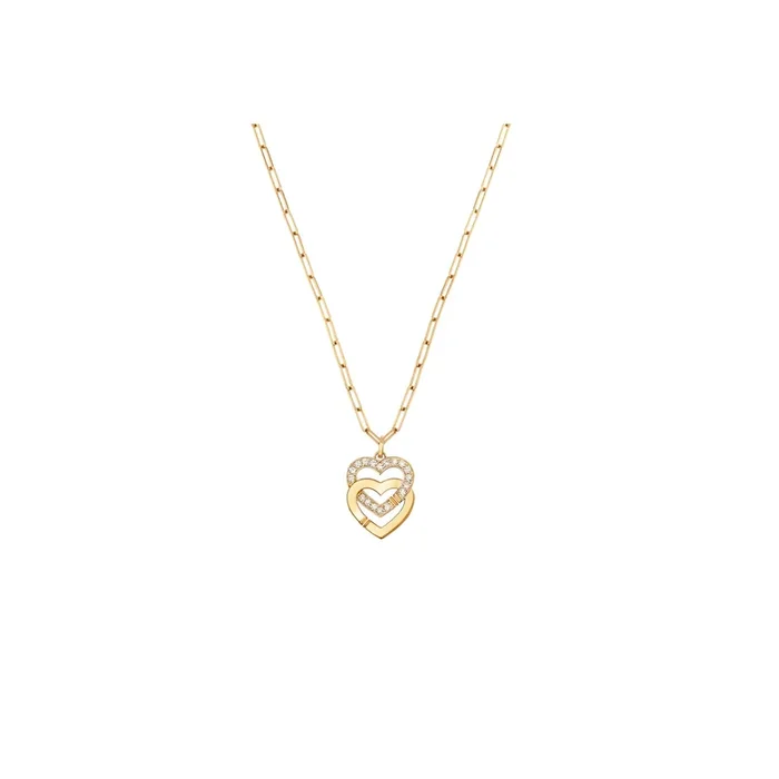 dinh van Double Coeurs R15 necklace yellow gold diamond | LEPAGE