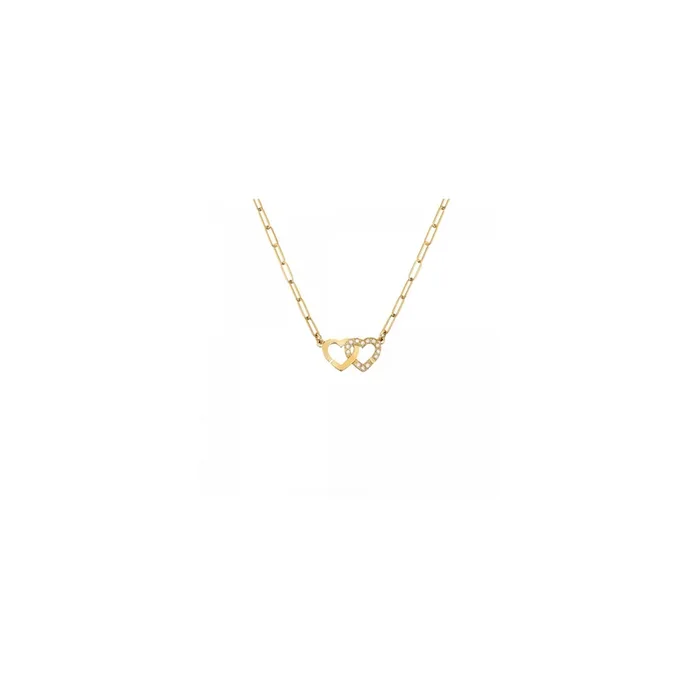 dinh van Double Cœurs R9 necklace in yellow gold and diamonds | LEPAGE