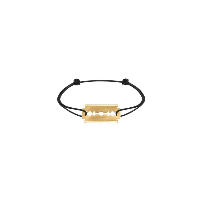 dinh van Lame de Rasoir bracelet in yellow gold on cord| Lepage