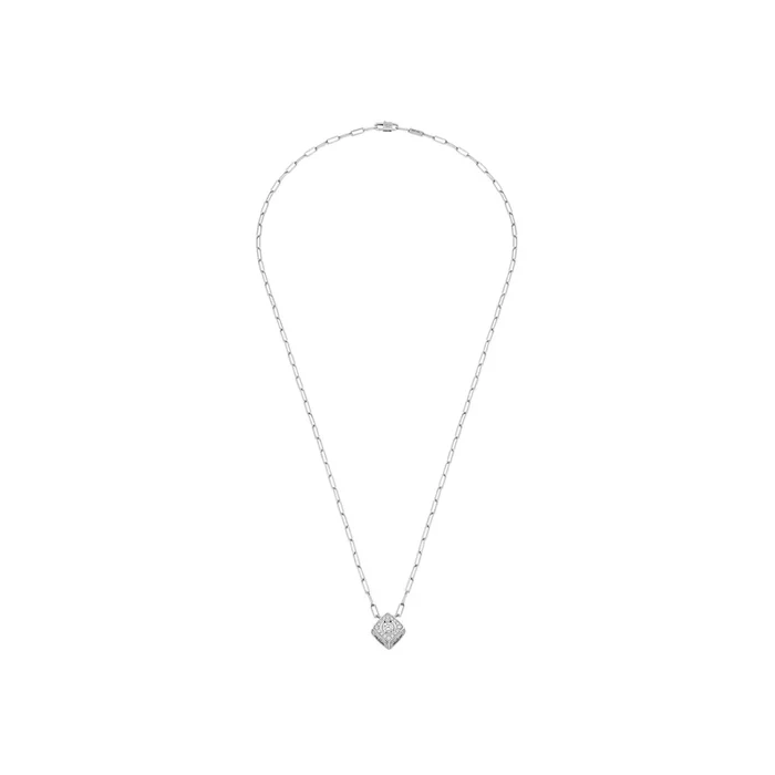 dinh van Le Cube Diamant XL necklace in white gold and diamonds paved | LEPAGE