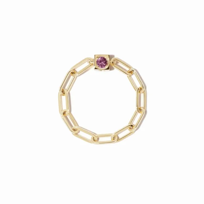 Dinh van Le Cube ring in yellow gold and pink sapphire | LEPAGE