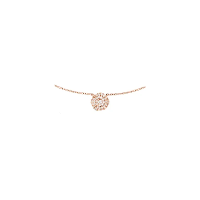 Dior Rose Couture large necklace in pink gold and diamond pavement – Lepage
