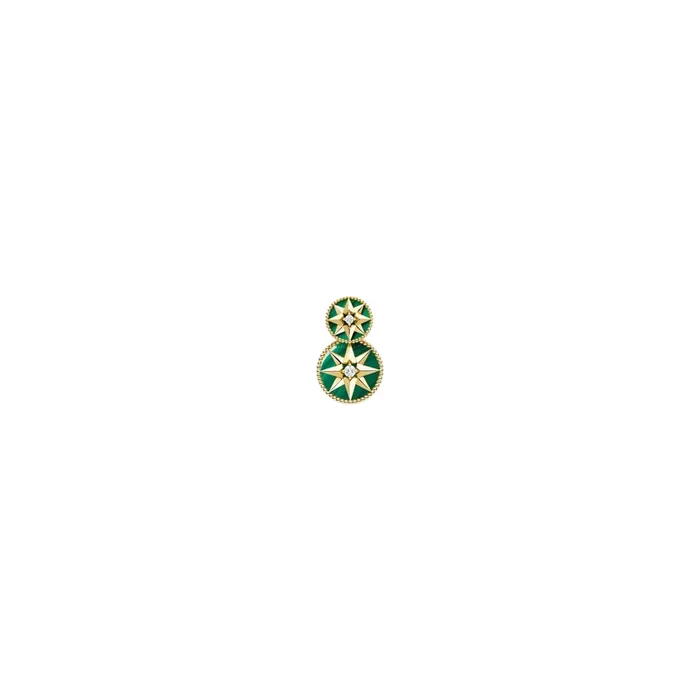 DIOR Rose des Vents earring in yellow gold, malachite diamonds | LEPAGE