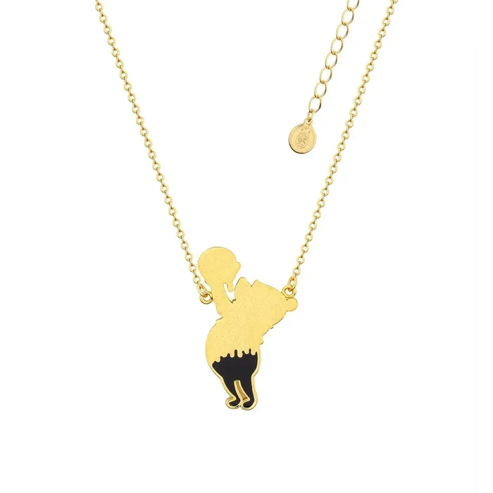 Disney Gold Plated Winnie The Pooh Honey Drip Pendant On 45+7cm Chain