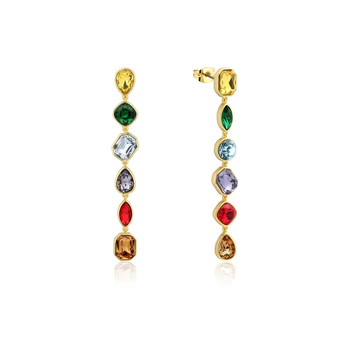 Disney Stainless Steel 14ct Gold Plated Infinity Stone 80mm Drop Earrings