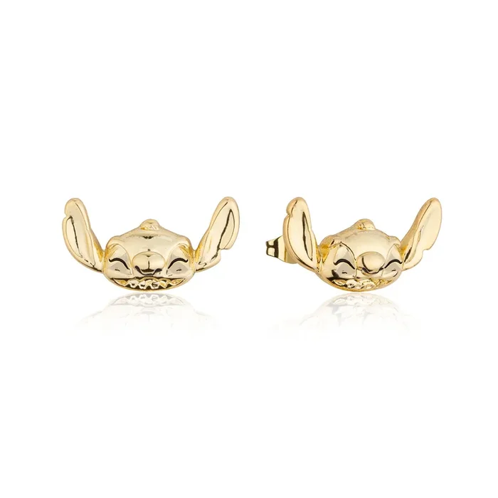 Disney Stitch Grin Yellow Gold Plated Stainless Steel Stud Earrings