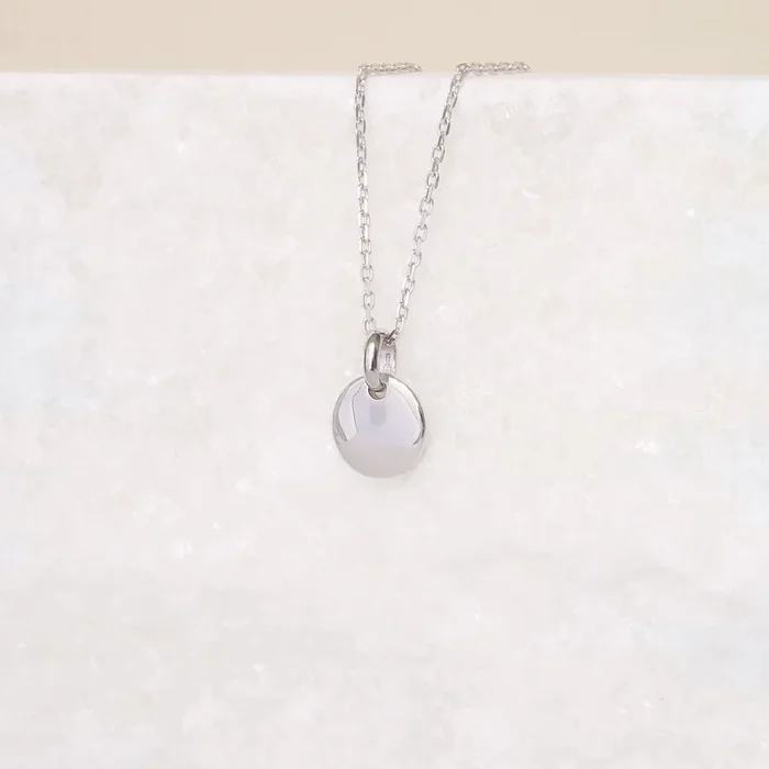 Domed silver charm to engrave
