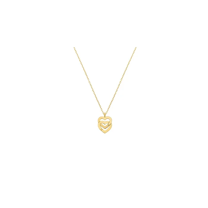 Double Hearts R10 dinh van necklace in yellow gold – Lepage