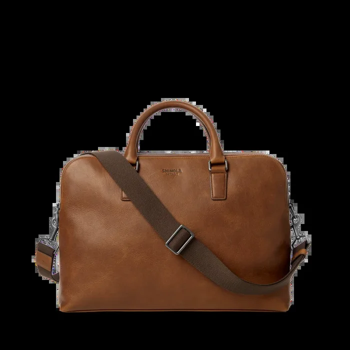 Double Zip Briefcase – Medium Brown