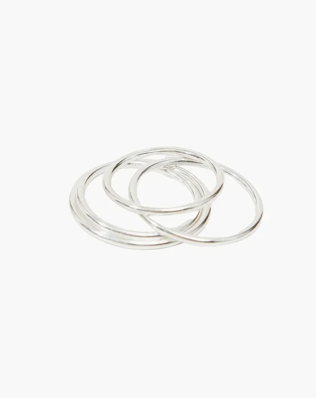 Dünner Stapelring in Silber