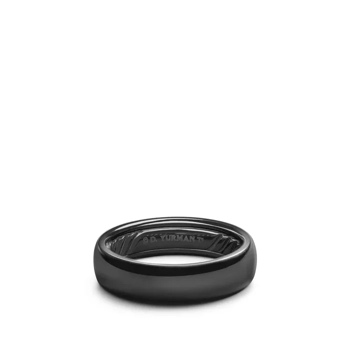 DY Classic Band Ring in Black Titanium, 6mm
