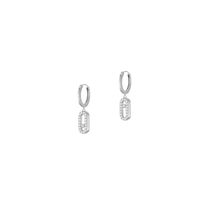 Earrings Messika Move Uno in white gold and diamonds – Lepage