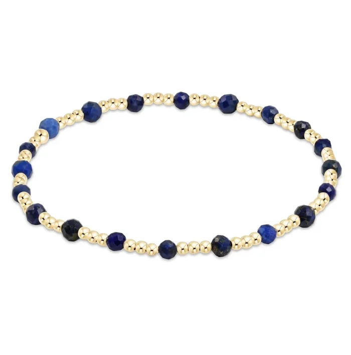 egirl Gemstone Gold Sincerity Pattern 3mm Bead Bracelet – Lapis