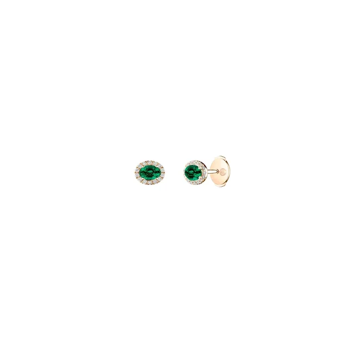 Eléanor earrings in rose gold emerald diamonds – Lepage