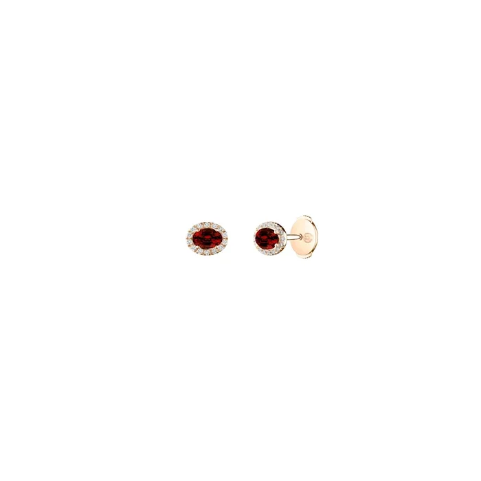 Eléanor earrings rose gold ruby diamonds – Lepage