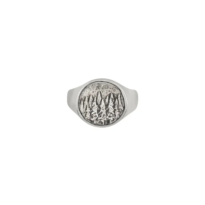 Elements Signet Ring – Treeline in Silver – FINAL SALE