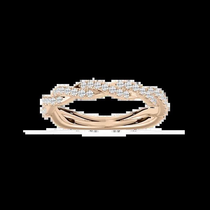 Elise 1/3 ctw Round Lab Grown Diamond Pave Twist Wedding Band