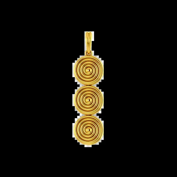 Elongated Gold Pendant Set To Adorn You For Festivities