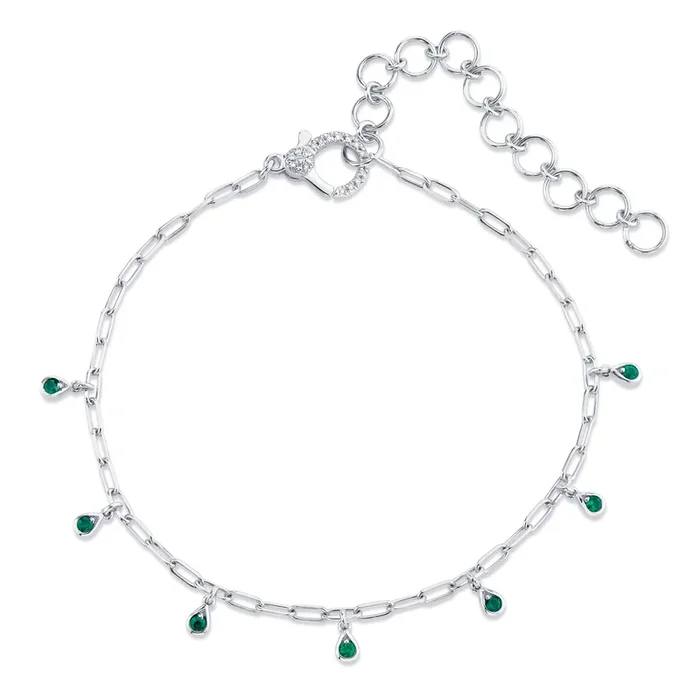 EMERALD DANGLE DROP ANKLET