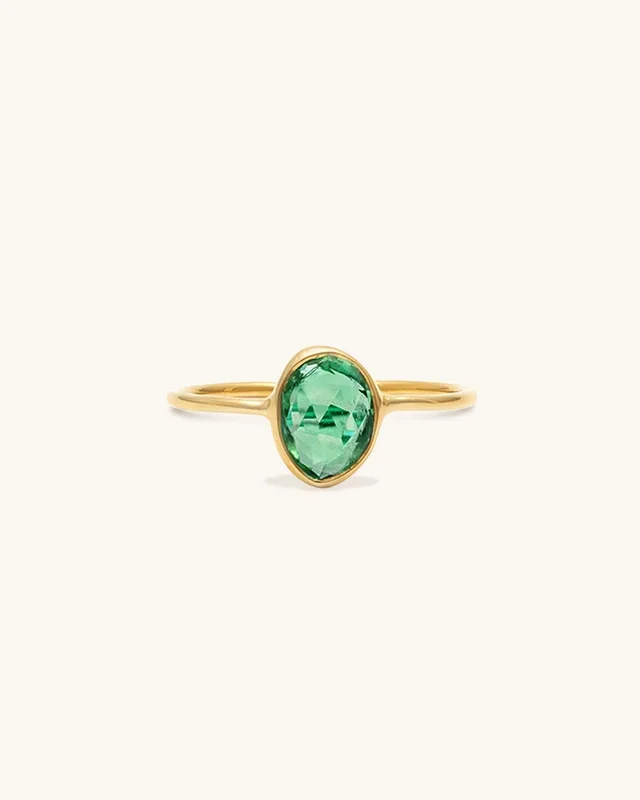 Emerald Rosecut Ring
