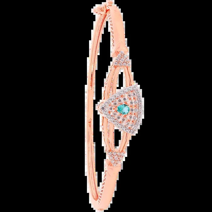 Endearing Openable Bangle Bracelet With Gemstones in 18K Rose Gold