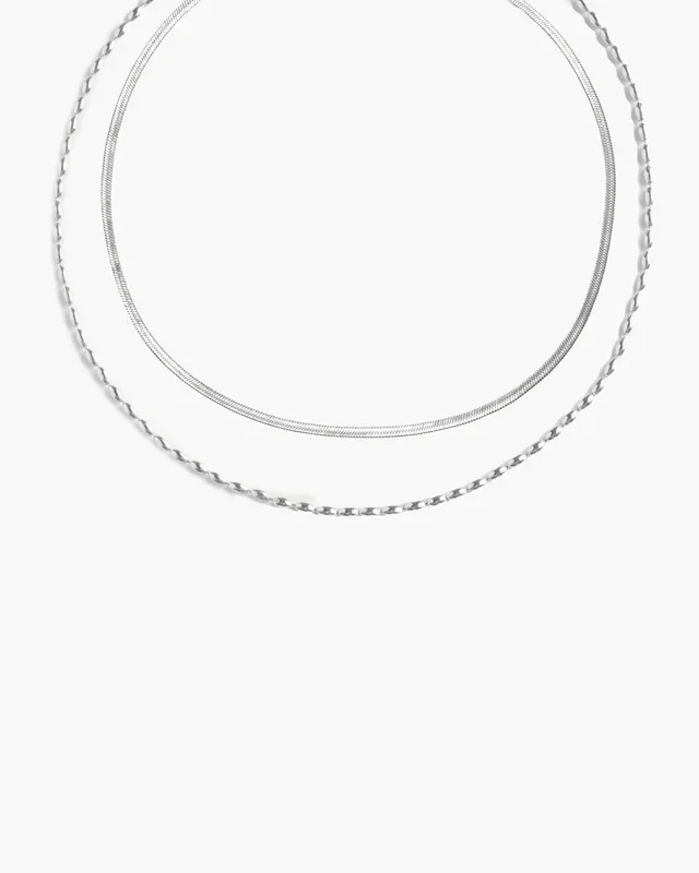Ensemble de Colliers Chaîne Argentés