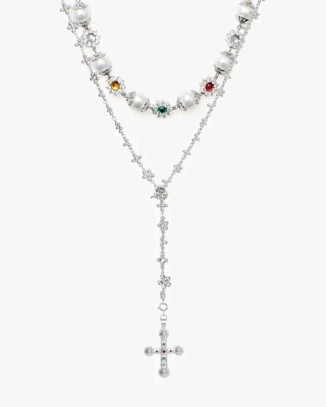 Ensemble de Colliers Daisy Molecule Argentée