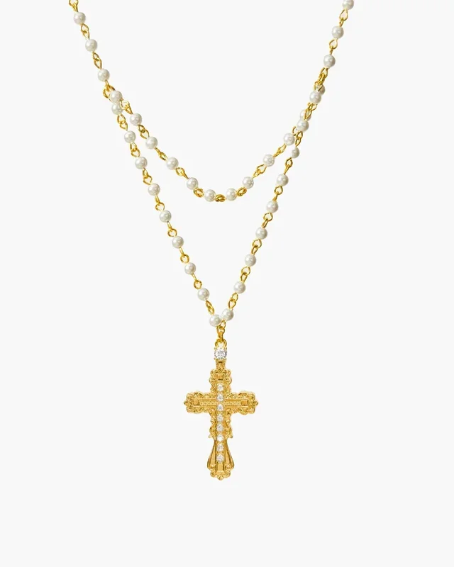 Everette-Kreuz-Halskette in Gold